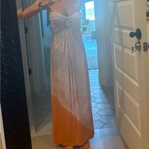 Pre-loved Sky dress in light pink, and orange
